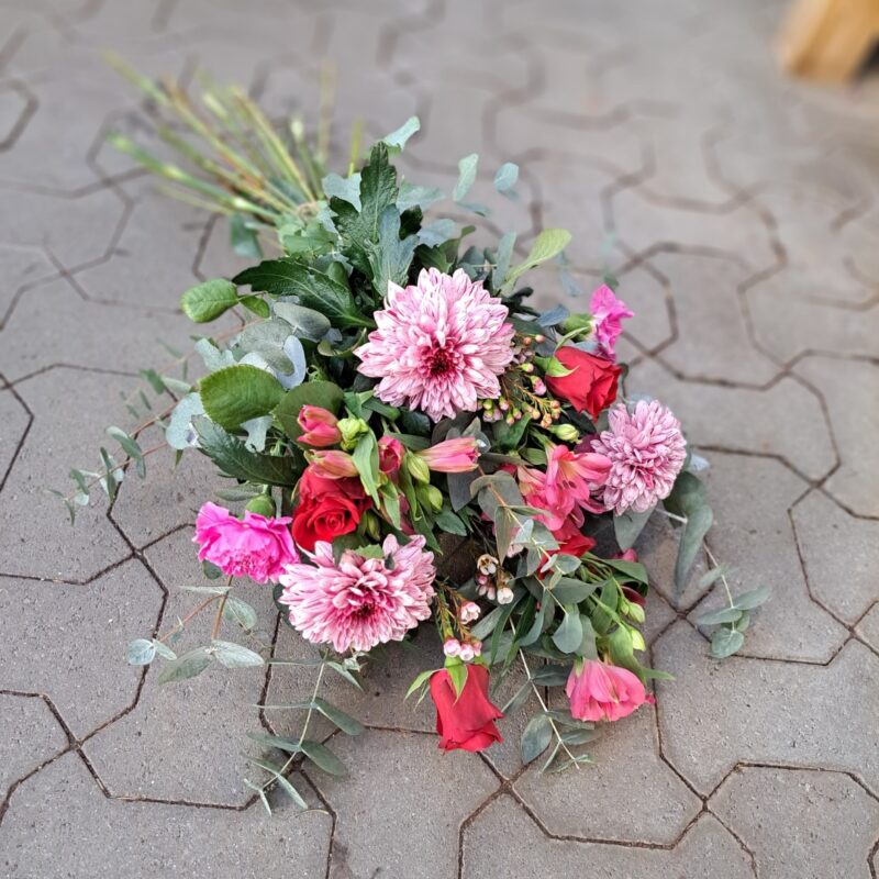 Sorgdekoration sorgbukett rosa+röd - Bild 2